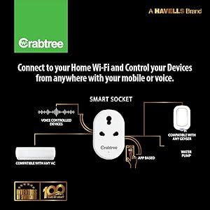 Havells 16 A Wi-Fi Smart Plug (White) with Voice Control & Energy ...