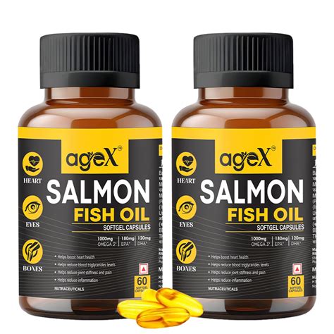 AgeX Omega 3 Fish Oil Supplement Triple Strength 1000 Mg 120 Softgel ...