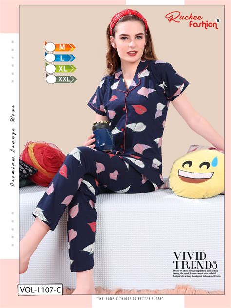 1107 Ruchee Fashion Collar Night Suit – Kavya Style Plus