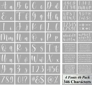 DEQUERA Letter Stencils for Painting on Wood - 46 Pack Large Alphabet ...