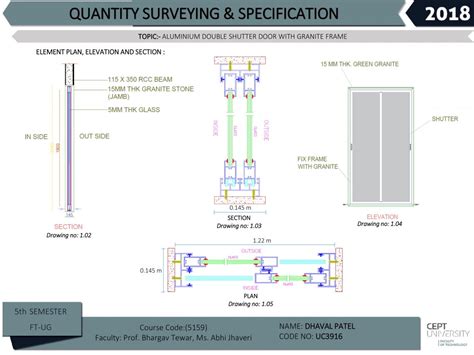 DOUBLE SHUTTER ALUMINIUM DOOR WITH GRANITE FRAME | CEPT - Portfolio