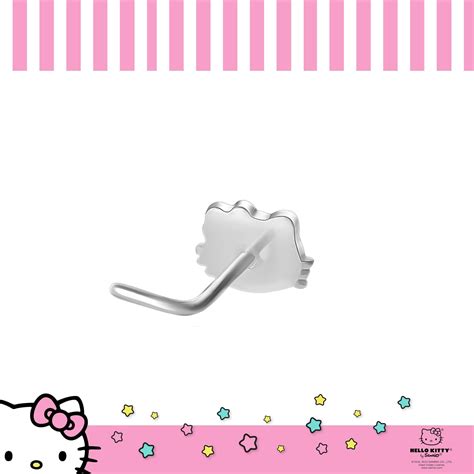 Hello Kitty Nose Rings 20g Stainless Steel L-Shape Kawaii Cute Nose ...