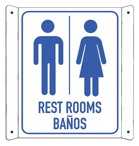 Aluminum, Mounting Holes Sign Mounting, Aluminum Restrooms Sign ...