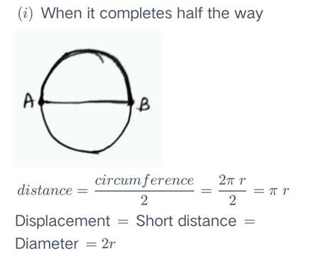 An object is moving in a circle of radius 'r', calculate the distance ...