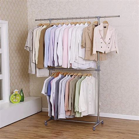 LOCOMOTO Stainless Steel Double Pole Rail Telescopic Movable Portable ...