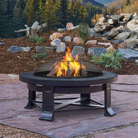 Real Flame Edwards 33.75" Outdoor Patio Deck Wood Burning Fireplace ...