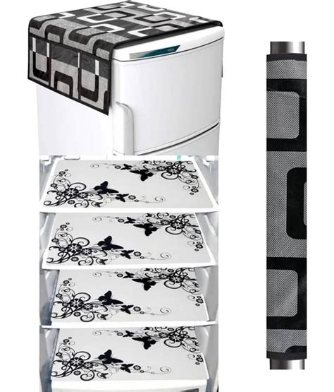 Revexo - PVC Multicolor Fridge Mats ( Pack of 5 )