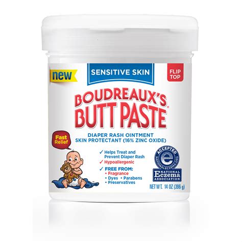 Boudreaux's Butt Paste Diaper Rash Ointment, For Sensitive Skin, 14 OZ ...