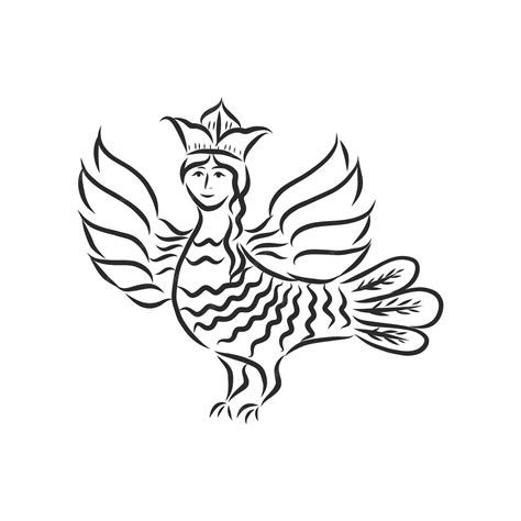 Premium Vector | Sirin - illustration of the mythological half-woman ...