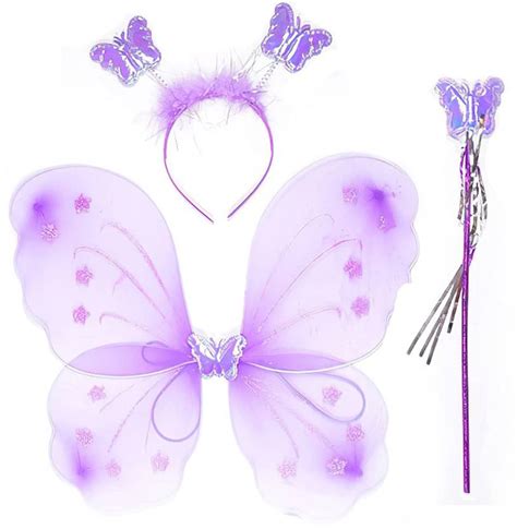 PROKART Fairy Butterfly Purple Wings Costume Dress for Baby Girl Kids ...