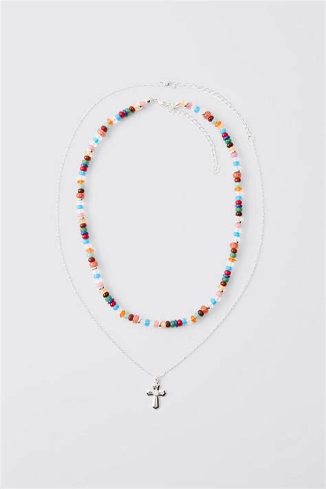 Layered Bead Necklace | boohoo UK