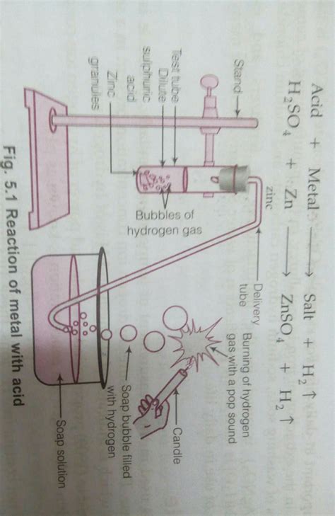 draw the diagram to show the reaction of Zinc granules with dilute ...