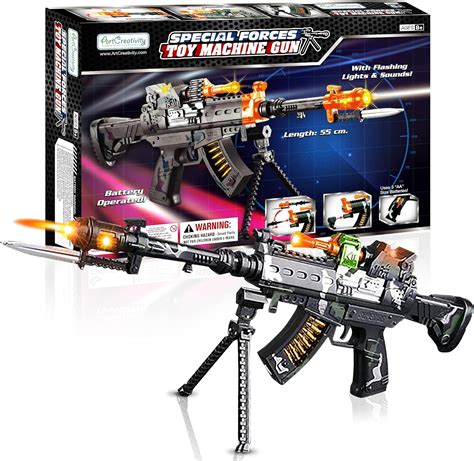 Buy ArtCreativity Special Forces Toy Machine Gun with LEDs, Sound ...