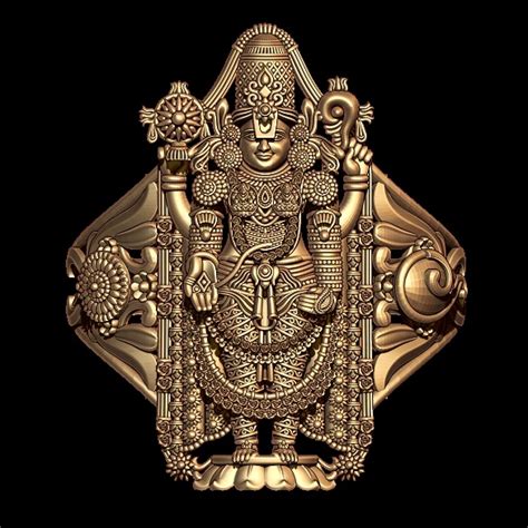 Tirupati Balaji 3D Model Ring STL File