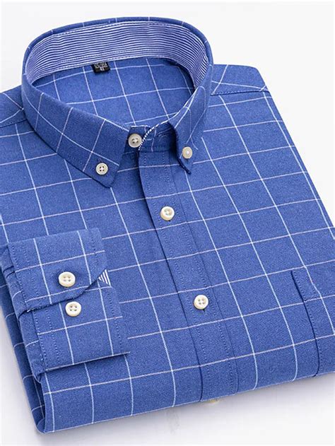 Men's Dress Shirt Button Down Shirt Non Iron Shirt Oxford Shirt Stripes ...