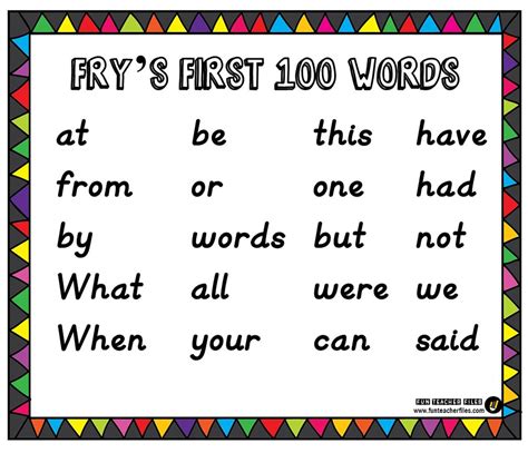 Fry Sight Word List