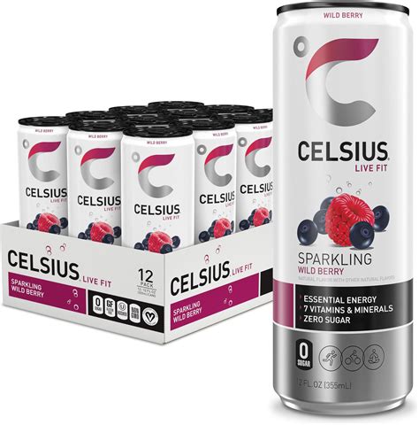 Amazon.com: CELSIUS Sparkling Wild Berry, Functional Essential Energy ...