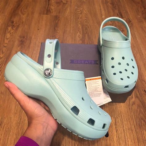 Crocs Women's Blue Sandals | Depop