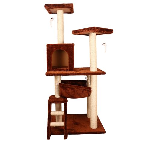 PetSpot Premium Dream World Cat Tree Gym with Cat Condo & Hammock ...