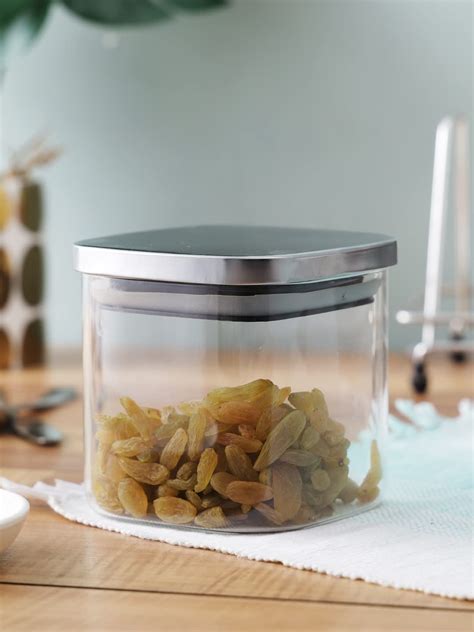 Buy Sanjeev Kapoor Borocilicate Classic Borosilicate Square Jar 700Ml ...