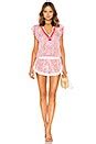 Poupette St Barth Mila Romper in Orange Cloud | REVOLVE