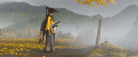 Player character Atsu looks down over a beautiful vista in Ghost of Yotei.