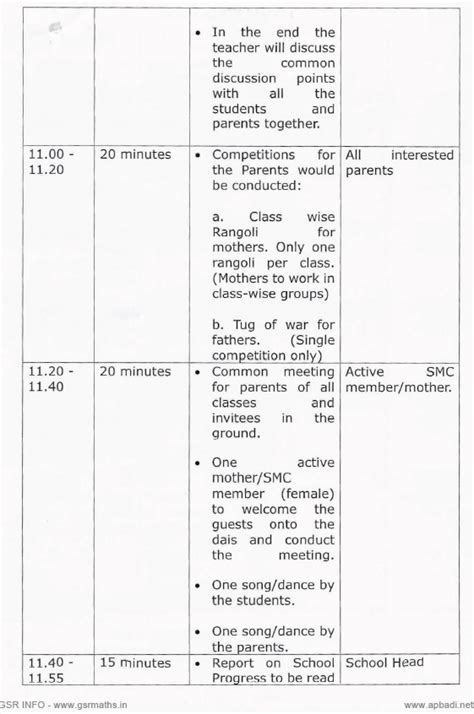 AP Mega Parent-Teachers Meeting 2024 Agenda, Schedule, Guidelines - GSR ...