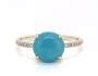 14K Yellow Gold Petite Turquoise and Diamond Ring by EFFY (9.0mm ...