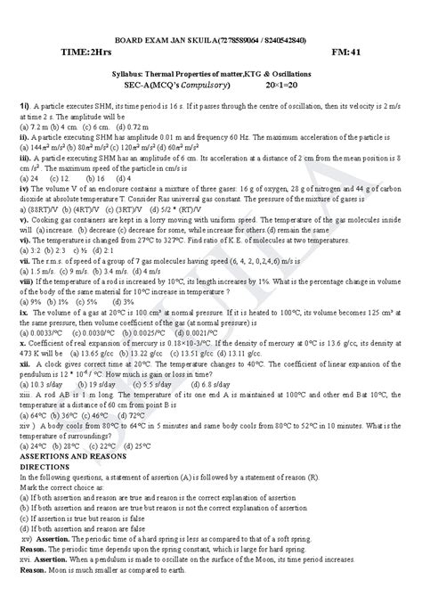 Thermodynamics Exam Notes for Class 11 (7278589064) - Studocu