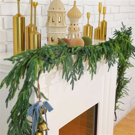 Amazon.com: Jutom 2 Pcs 9 Feet Christmas Norfolk Pine Garland Realistic ...