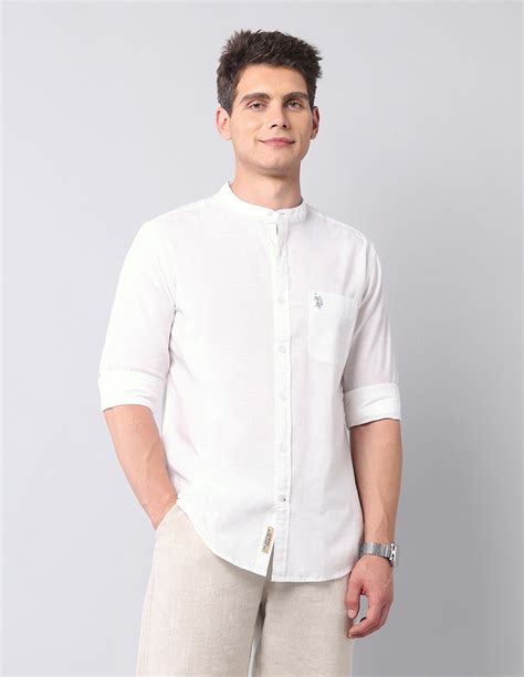 Buy Men Pure Cotton Regular Fit Shirt White|U.S. Polo Assn. India