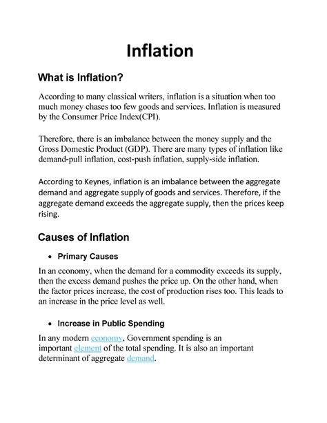 Inflation - Bachelors in commerce - SPPU - Studocu