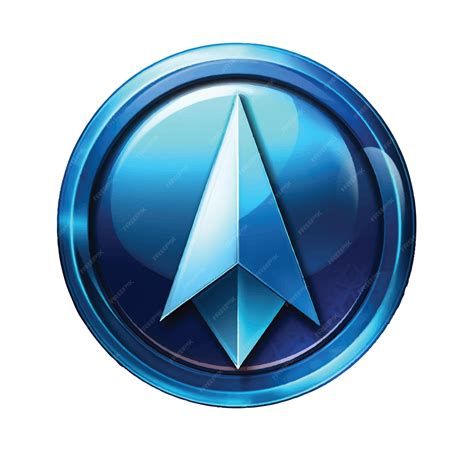 Premium Vector | Blue navigation arrow icon png