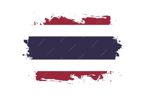 Thailand hand painted flag digital vector illustration | Premium Vector