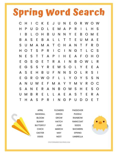 Image result for Spring Word Search Free Printable
