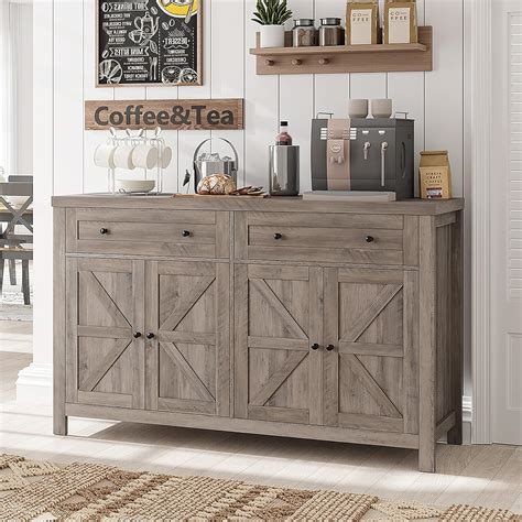Modern Farmhouse Buffet Sideboard with Storage, Coffee Bar Cabinet ...