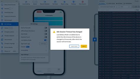 Low Battery Mode in BrowserStack real iOS devices | App Live ...