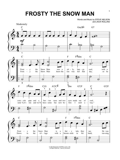 Frosty The Snowman Printable Lyrics