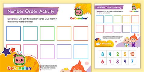 CoComelon Number Ordering Activity Sheet - Maths - EYLF