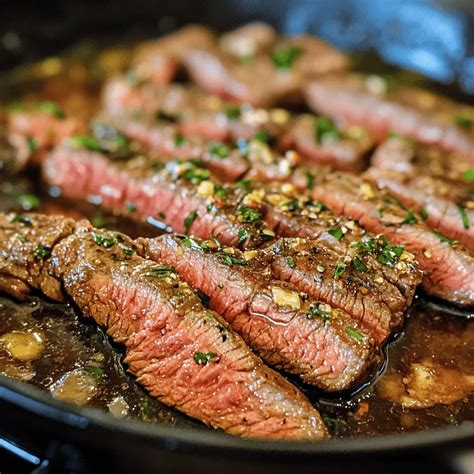 Garlic Butter Skillet Flank Steak Oven Recipe - Family Table Vibes