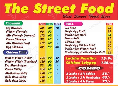 Menu at Street Kitchen, Patna