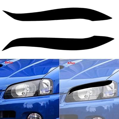 KACEPAR Front Headlight Eyelids Trim Pair Glossy Black, India | Ubuy