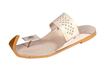 Panahi Leather Maharaja Tower Kolhapuri Chappal for Men Beige : Amazon ...