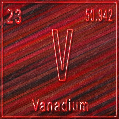 Premium Photo | Vanadium chemical element, sign with atomic number and atomic weight, periodic ...