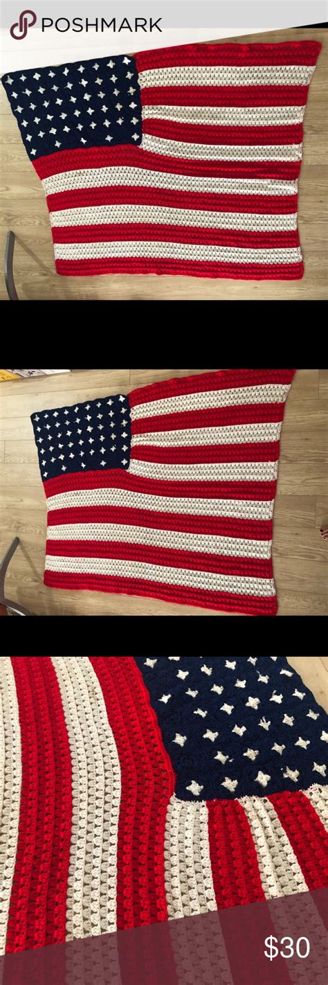 american flag knitted blanket