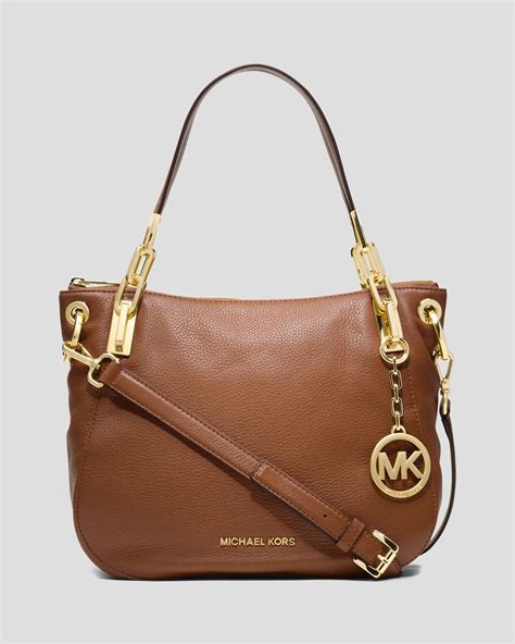 MICHAEL Michael Kors Leather Shoulder Bag - Brooke Medium in Brown - Lyst