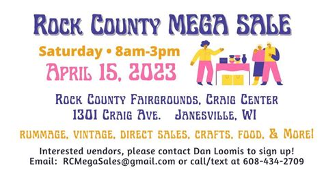 Rock County Mega Sale-April 15th, 1301 Craig Ave, Janesville, WI 53545 ...