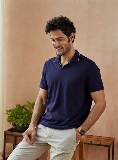 Buy Gulf Blue Polo | Casual PurpleSolid Polo for Men Online | Andamen