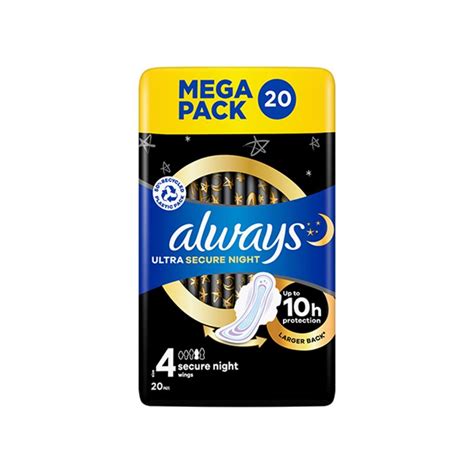 Always Ultra Secure Night Sanitary Pads (Size 4) 20 Pads – Beauty Mind ...