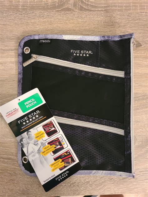 Mead Five Star Pencil Pouch 3 Zippers Fits 3-ring Binders 11" X 8 3/4 ...